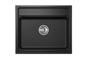 Кухонная мойка Granula Kitchen Space KS-6003, 600x510, накладная, кварц, Чёрный 6003, ЧЁРНЫЙ