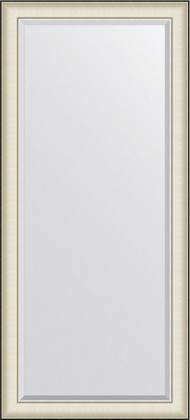 Зеркало Evoform Exclusive 74x164, с фацетом, в багетной раме, белая кожа с хромом 78мм BY 7457