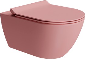 Унитаз подвесной GSI Pura 550, безободковый, Swirlflush, розовый матовый 8815FR224