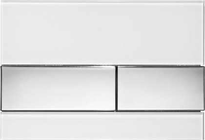 Кнопка управления TECE square, система двойного смыва, стекло, белый/хром глянцевый 9240802