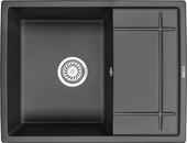 Кухонная мойка Granula 6501, 655x500, накладная, с крылом, кварц, Турмалин 6501, ТУРМАЛИН