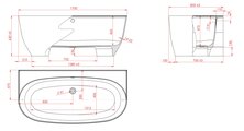 Ванна Astra-Form Атрия пристеночная 170x85, полукруглая, литьевой мрамор 01010013