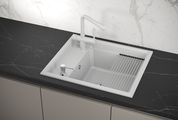 Кухонная мойка Granula Kitchen Space KS-6004, 600x510, накладная, кварц, Арктик 6004, АРКТИК