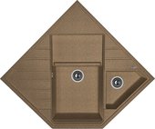 Кухонная мойка Florentina Бомбей 900, угловая, две чаши, коричневый 20.375.J0900.105