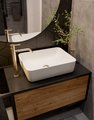 Смеситель для раковины AQUAme Siena, высокий, шлифованное золото AQM6214BG