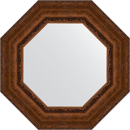 Зеркало Evoform Octagon 670x670 в багетной раме 120мм, состаренная бронза с орнаментом BY 7392