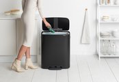 Мусорный бак с педалью Brabantia Bo Pedal Bin 60л, чёрный матовый 211362