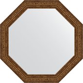 Зеркало Evoform Octagon 550x550 в багетной раме 56мм, виньетка состаренная бронза BY 3969