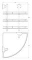 Полка для ванной угловая FBS Vizovice с ограничителем, 28см, тройная, хром, стекло VIZ 073