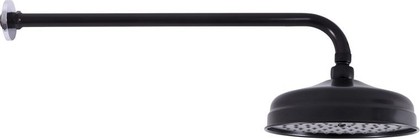 Верхний душ RAV Slezak 200, настенный кронштейн, чёрный матовый/хром SK0020CMATC