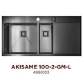 Кухонная мойка Omoikiri Akisame 100-2-GM-L, чаша слева, вороненая сталь 4993103
