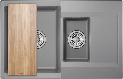 Кухонная мойка Granula Estetica ES-7808, 780x500, двойная, кварц, Алюминиум 7808, АЛЮМИНИУМ