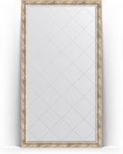 Зеркало Evoform Exclusive-G Floor 1080x1980 пристенное напольное, с гравировкой, в багетной раме 70мм, прованс с плетением BY 6344