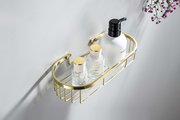 Полка для душа Aquatek 285x130x65, шлифованное золото AQ4916BG