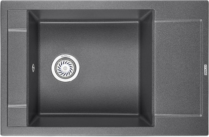 Кухонная мойка Granula 7806, 780x500, накладная, с крылом, кварц, Графит 7806, ГРАФИТ