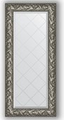 Зеркало Evoform Exclusive-G 590x1280 с гравировкой, в багетной раме 99мм, византия серебро BY 4071
