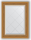Зеркало Evoform Exclusive-G 530x710 с фацетом и гравировкой, в багетной раме 70мм, состаренное золото с плетением BY 4002