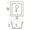 Кухонная мойка Omoikiri Omishima 41-U DG Matt Natceramic, подстольный монтаж, dust grey матовый 4997560