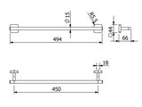 Держатель для полотенец Kludi Vela S 450, чёрный матовый 2598039