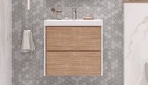 Тумба под раковину Velvex Gesso 700-0-2 (9696) навесная, белый матовый/, дуб сонома tp.GES.9696.70.2Y белый матовый/дуб сонома