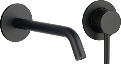 Смеситель для раковины AQUAme Siena, настенный, чёрный матовый AQM6215MB