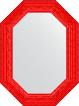 Зеркало Evoform Polygon 560x760 в багетной раме 89мм, красная волна BY 7297