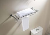 Полка для полотенец Aquatek Классик с держателем, хром AQ4515CR