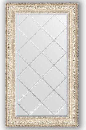 Зеркало Evoform Exclusive-G 800x1350 с гравировкой, в багетной раме 109мм, виньетка серебро BY 4254