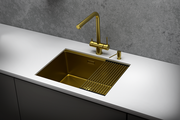 Кухонная мойка Granula Kitchen Space KS-6045U, 600x445, универсальный монтаж, нержавеющая сталь, Золото сатин 6045U, ЗОЛОТО САТИН