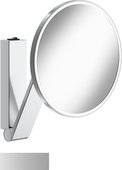 Косметическое зеркало Keuco iLook_move, с подсветкой, круглое, c выключателем, нержавеющая сталь 17612 079004