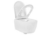 Унитаз подвесной Aquatek Европа 525, безободковый, тонкое сиденье с микролифтом AQ1106L-00