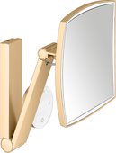 Косметическое зеркало Keuco iLook_move, с подсветкой, квадратное, с сенсорной панелью, увеличение х5, латунь шлифованная 17613 25902