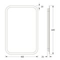 Зеркало с матированием и LED-подсветкой Defesto, 17W, 40x60см, без выключателя, нейтральный белый свет DF 3802