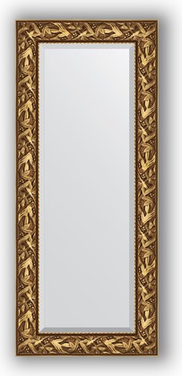 Зеркало Evoform Exclusive 590x1390 с фацетом, в багетной раме 99мм, византия золото BY 3519