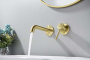 Смеситель для раковины настенный Aquatek Европа внешняя и скрытая часть, шлифованное золото AQ1313BG