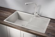 Кухонная мойка Granula 7804, 780x500, накладная, с крылом, кварц, Базальт 7804, БАЗАЛЬТ