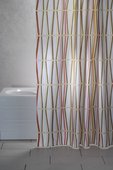 Штора для ванны 180x200см текстильная мультиколор с кольцами 12шт Grund Bamboo 2122.98.0098