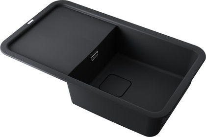 Кухонная мойка Omoikiri Tasogare 86-BL, оборачиваемая, Artgranit, чёрный 4993469