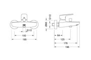 Смеситель для ванны Aquatek Бетта, оружейная сталь AQ1140BGM