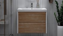 Тумба под раковину Velvex Gesso 800-0-2 (9696) навесная, белый матовый/, дуб сонома tp.GES.9696.80.2Y белый матовый/дуб сонома