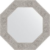 Зеркало Evoform Octagon 610x610 в багетной раме 90мм, волна хром BY 7356