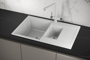 Кухонная мойка Granula Estetica ES-7808, 780x500, двойная, кварц, Арктик 7808, АРКТИК