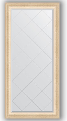 Зеркало Evoform Exclusive-G 750x1570 с гравировкой, в багетной раме 82мм, старый гипс BY 4269