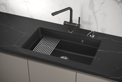Кухонная мойка Granula Kitchen Space KS-7303U, 730x450, подстольный монтаж, кварц, Чёрный 7303U, ЧЁРНЫЙ