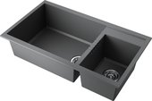 Кухонная мойка Omoikiri Tedori 86-2-LB-PL, две чаши, Tetogranit, платина 4993939