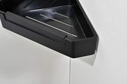 Полка для душа угловая Aquatek со стеклоочистителем, матовый чёрный AQ4976MB