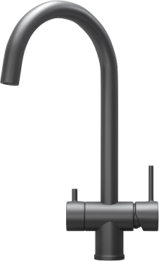 Смеситель кухонный Granula Kitchen Space KS-7104, с подключением к фильтру для питьевой воды, Графит матовый 7104, ГРАФИТ МАТОВЫЙ