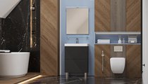Тумба с раковиной Velvex Edge 600-0-2 (9696) напольная, графит tn.EDG.9696.60.2Y графит + 9696-60