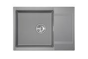 Кухонная мойка Granula Estetica ES-7003, 700x500, с крылом, кварц, Алюминиум 7003, АЛЮМИНИУМ