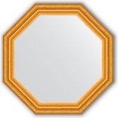 Зеркало Evoform Octagon 626x626 в багетной раме 67мм, состаренное золото BY 3734